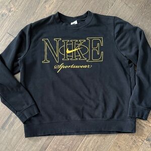 Nike Women's Black Sweatshirt with Gold Logo
